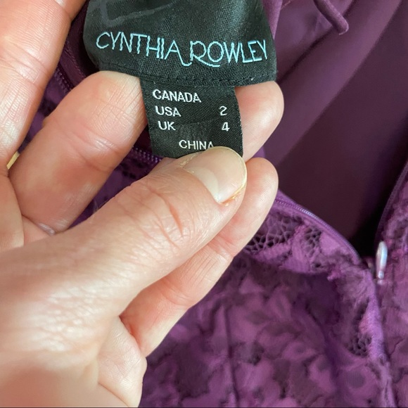 Cynthia Rowley Plum Midnight Lace Romper EUC - Picture 11 of 16